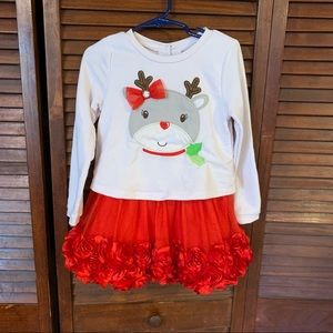 Nannette Baby Christmas Reindeer Dress Set